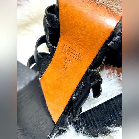 COACH Strappy black Double buckle slingback Sandals. women's size 9.5B - Picture 7 of 11